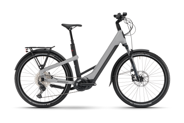 WINORA Yakun X12 Classic - Modernes E-Bike in Silber Matt 50, ideal für Stadtfahrten und lange Toure