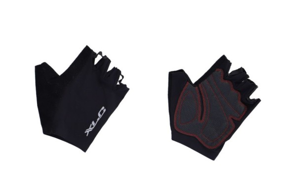 XLC Kurzfingerhandschuh CG-S09: Schwarze Radhandschuhe mit Reflex in Größe L für optimalen Grip