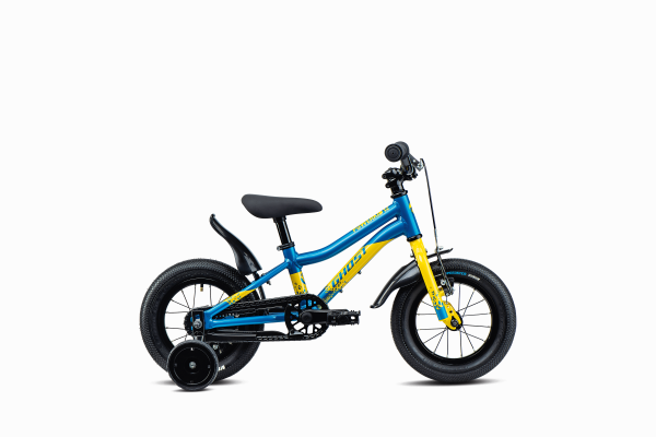 Ghost Powerkid 12 Metallic Blue/Metallic Yellow - Hochwertiges Kinderfahrrad mit selbem Design