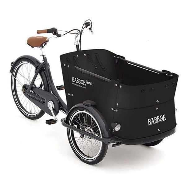 Top BABBOE Curve Lastenrad Anthrazit - Familiengerechtes Dreirad für bis zu 4 Kinder