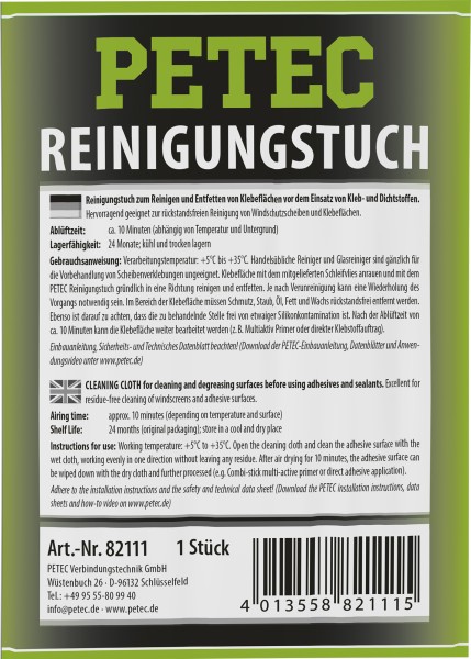 Wachs-Entferner-Tücher, Reinigungs-Set, Stoff Beutel, Einweg - Menge 1