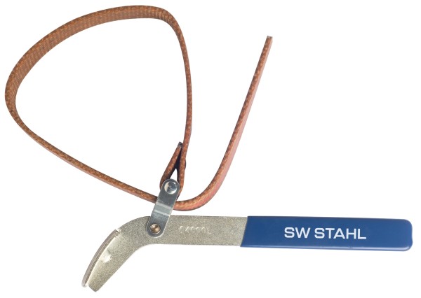 Professioneller SW-STAHL Ölfilterbandschlüssel - Hochwertiger Getriebeheber mit gummiertem Textilban
