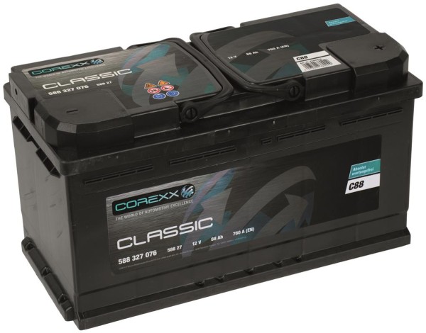 12V COREXX CLASSIC C88 88AH - Leistungsstarke Autobatterie für alle Fahrzeugtypen