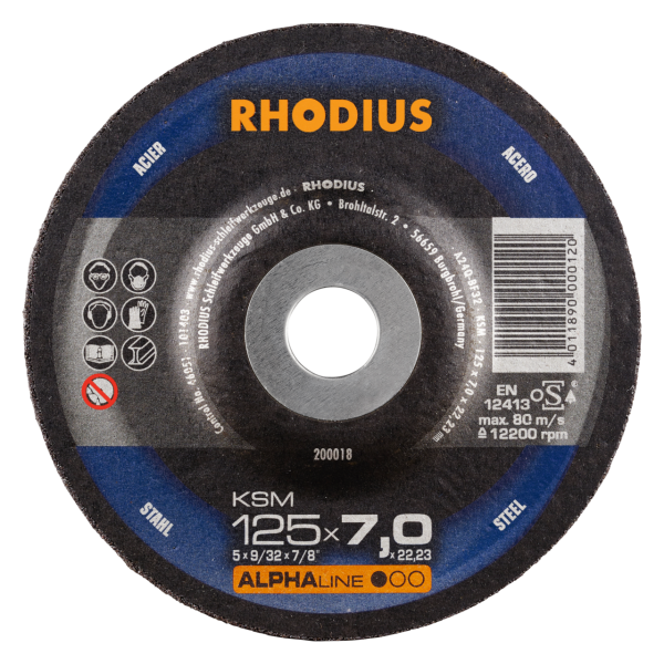 RHODIUS Alphaline KSM ALPHA Schruppscheibe Ø1 125mm B1 6,0mm - Optimal für effizientes Schruppen