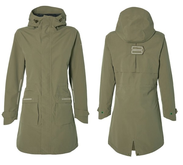 Wasserfester Basil Mosse Damen-Regenparka in Olive Green, Größe L - Exzellenter Fahrrad-Regenschutz