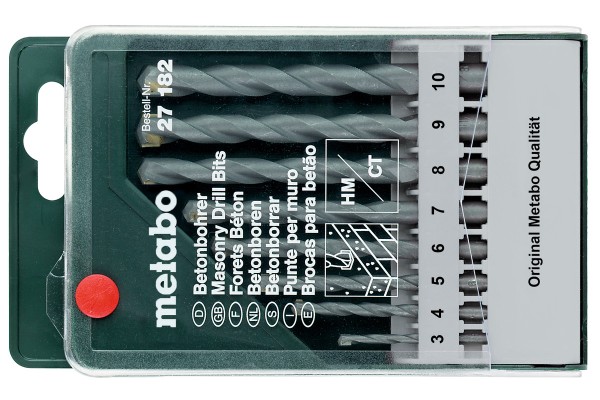 METABO Betonbohrer Kassette Classic 8-tlg für Dreh- und Schlagbohrmaschine