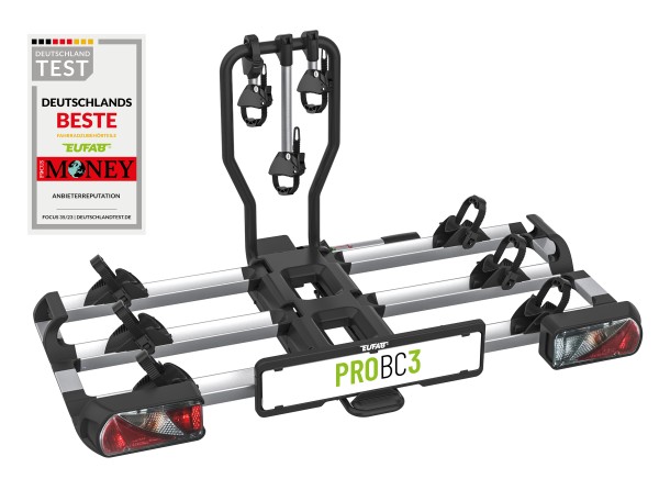 EUFAB PROBC3 Fahrradträger für 3 Räder - Schnellverschluss & E-Bike geeignet