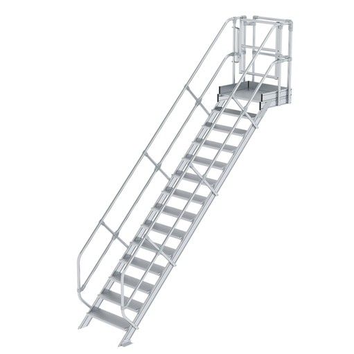 Professionelles Aluminium Treppen-Modul 14 Stufen: Sicher & Robust - GÜNZBURGER STEIGTECHNIK