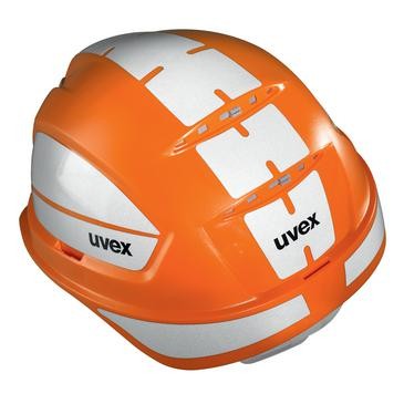 UVEX Kopfschutz pheos alpine orange - Robuster Industrieschutz- und Kletterhelm mit Reflexset