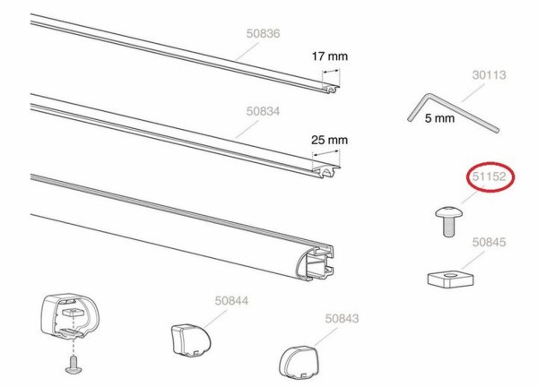 THULE Hexagonalschraube K6S - Premium Zubehör für Schwerlasttraversen