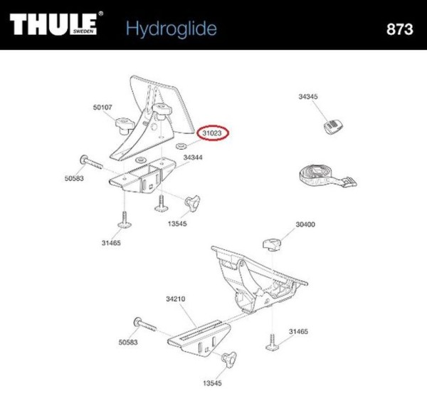 THULE Kunststoff-Unterlegscheibe 31023 – ideales Zubehör für Kajakhalter Hydroglide 873