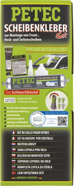 Scheibenkleber-Set 400ml Schwarz, Hochmodulig, Aushärtung 20 Min.