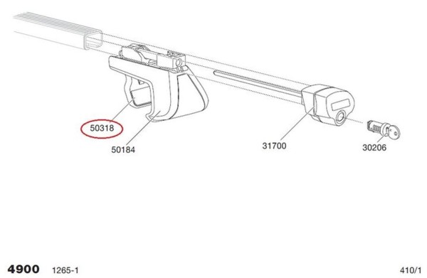 THULE Intracker Schutzgummi Pad 4900 - Ersatzteil für Relingträger