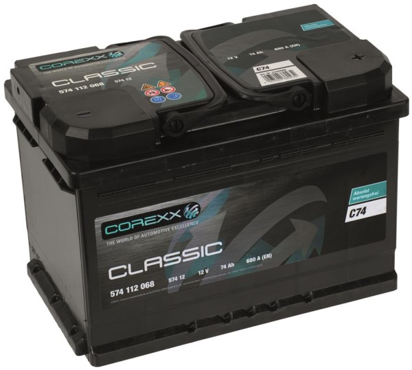 COREXX Classic C74 74Ah Autobatterie - Hochleistung & Zuverlässigkeit, PKW  & NKW, Batterien, Autozubehör