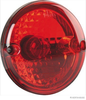 HERTH&BUSS Einbau-Nebelschlussleuchte 12V Ø 95 mm, Tiefe 24 mm - Rotes Lichtsch. mit P21W Glühlampe