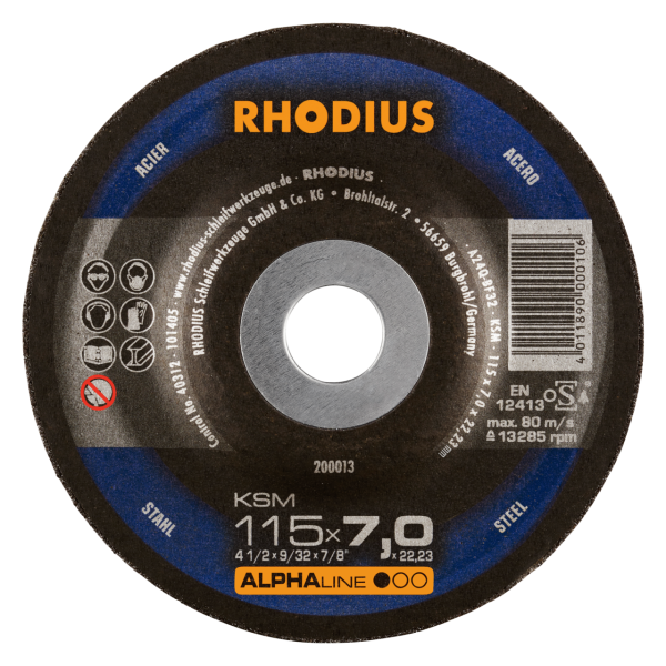RHODIUS KSM 115 x 7,0 x 22,23 - Hochleistungsschruppscheibe für optimale Ergebnisse