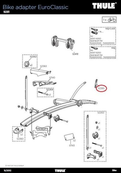 THULE 1500052265 - Montagewerkzeug (9218) für 2./3. Fahrrad-Erweiterung - kompatibel mit EuroClassic