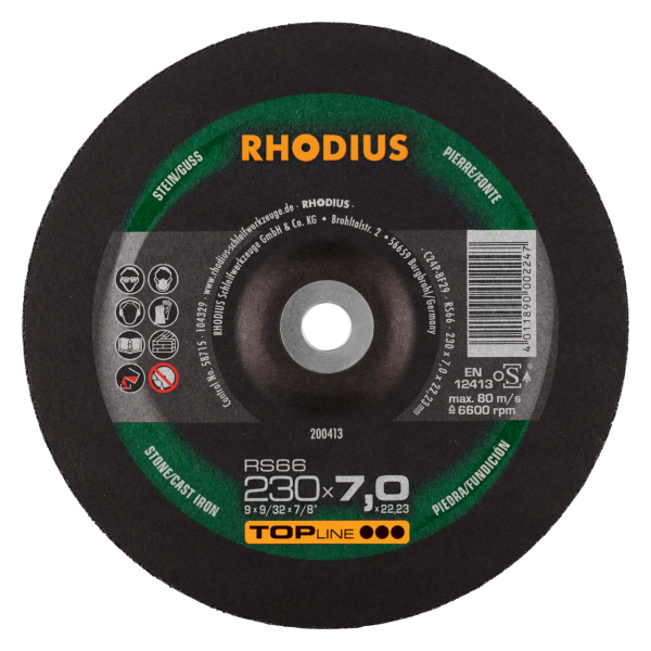 RHODIUS RS66 Schruppscheibe - 230 x 7,0 x 22,23 mm Spitzenqualität für professionelle Anwendungen