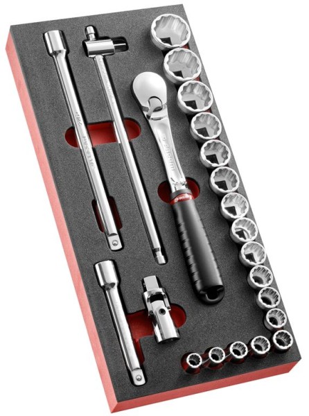 22-teiliges FACOM Steckschlüssel-Set 1/2 inch - Profi-Werkzeug zur optimalen Ordnung
