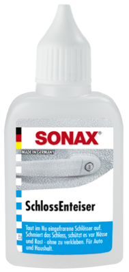 SONAX SchlossEnteiser 50 ml – Türschloss Auftauhilfe mit Rostschutz, Enteiser/Eiskratzer, Winterpflege, Autozubehör