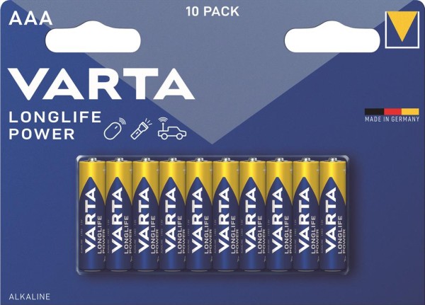 VARTA Longlife Power AAA Batterien - 10er Pack, Langlebige Energie für Deine Geräte