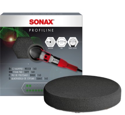 SONAX Grau 160mm PolierSchwamm Extraweich - Profi Finish Autoaufbereitung