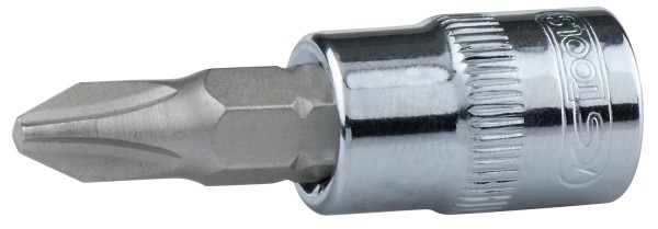 KS Tools Bit-Stecknuss 24mm SW PH4 - Hochglanz verchromt mit eingepresstem, vernickeltem Biteinsatz