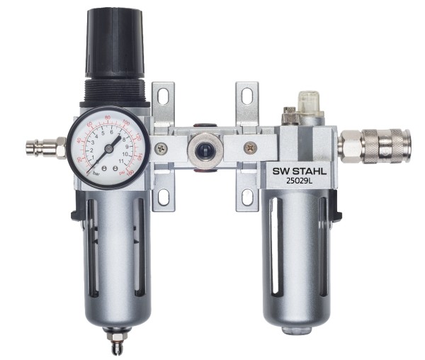 SW-STAHL Druckluft-Wartungseinheit: Wasserabscheider, Nebelöler & Druckregler - Ideal für Druckluftw