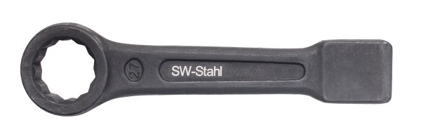 SW-STAHL Schlagringschlüssel L 205mm, SW 36, Chrom-Vanadium Stahl, brüniert, DIN 7444 - für schwere