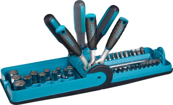 HAZET Steckschlüssel-Satz mit 38 Werkzeugen für vielfältige Anwendungen - Ergonomisch & Handbetriebe
