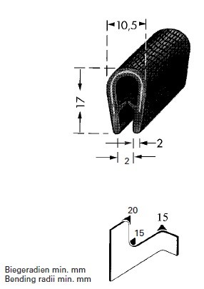 Flexibler PVC Kantenschutz Schwarz 1-4mm Klemmbereich von HAPPICH