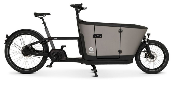 Carqon Classic D2-500 E-Lastenrad für Kinder mit Tür - Schwarz/Grau