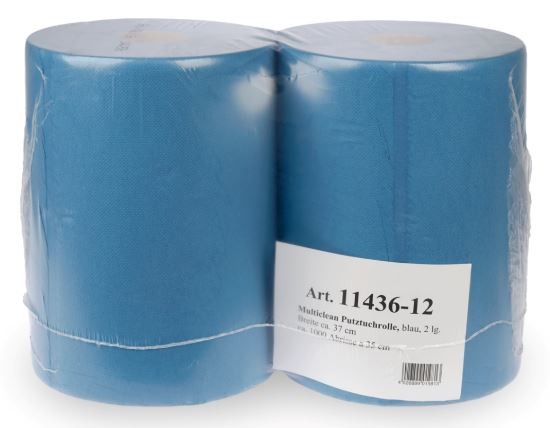Multiclean Putztuchrolle blau 2-lagig ca. 1000 Abr. 35cm / 37cm breit / VE: 2