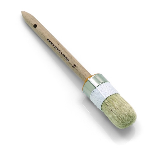 NOELLE Premium Maler-Ringpinsel Gr. 08 - Professionelles Malerwerkzeug mit reinen hellen Chinaborste
