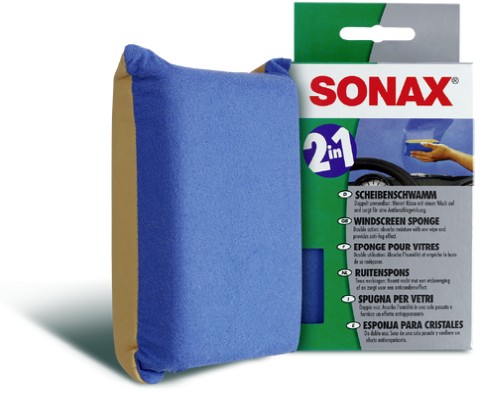 SONAX ScheibenSchwamm SB Packung - Scheibenreinigung für optimales Blickfeld, Glasklar & Streifenfre