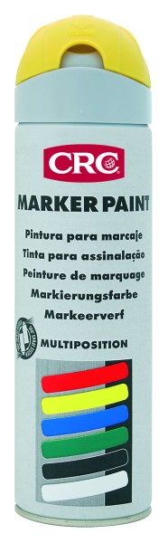 Matt-Gelbe Marker Paint 500 ml temporär Spraydose von CRC Industries - Markierfarben