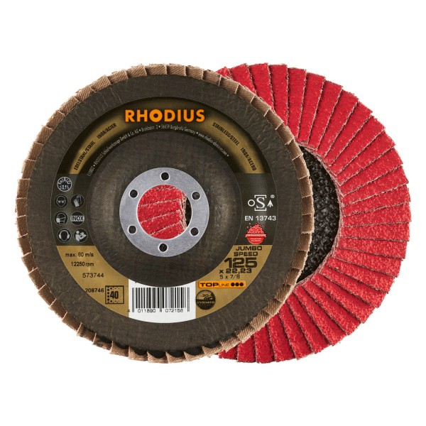 RHODIUS JUMBO SPEED Fächerschleifscheiben 125mm (40 Stück)