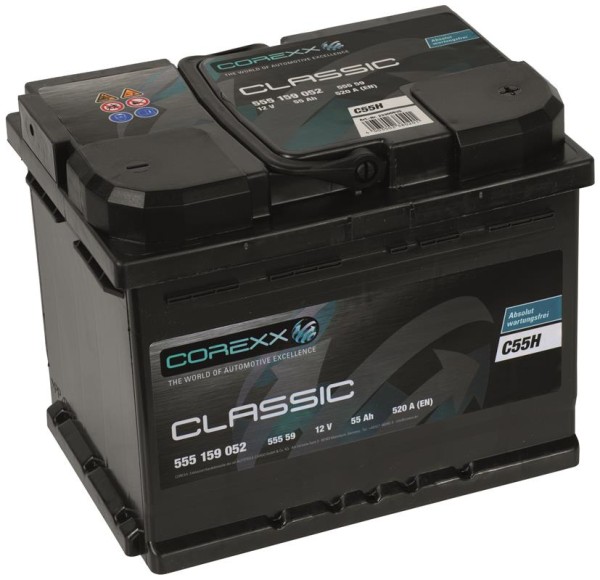 Autobatterie COREXX CLASSIC C55H 55AH 12V – Zuverlässige Leistung