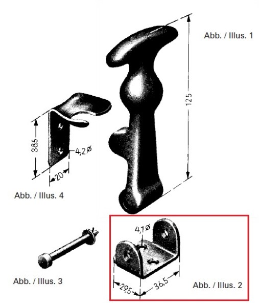 HAPPICH BÖCKCHEN 6020025 - Robuste Stütze aus verzinktem, chromatiertem Stahl für Haubenhalter im We