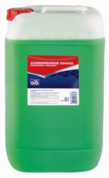 AD-AUTOPFLEGE Sommerscheibenreiniger Konzentrat Apfelduft | 25L Volumen | Effektiv für Glas & Scheib