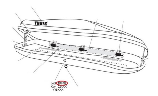 THULE Vision Ersatzschloss für Dachboxen 650, 850 - Originalschloss mit Schlüssel