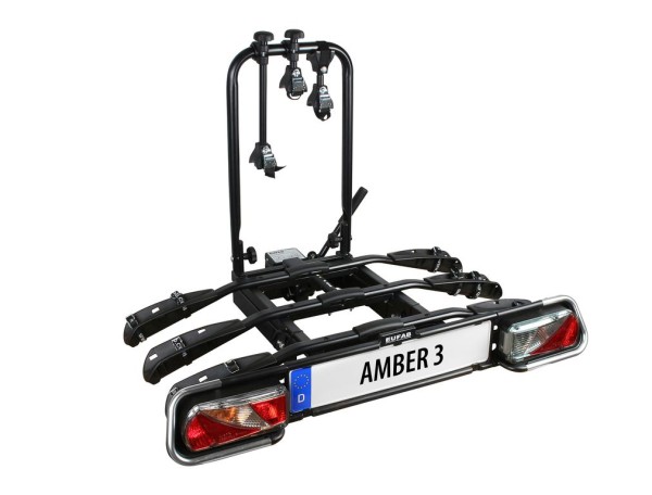 EUFAB Amber III - Robuster Kupplungsträger für 3 Fahrräder, E-Bike geeignet