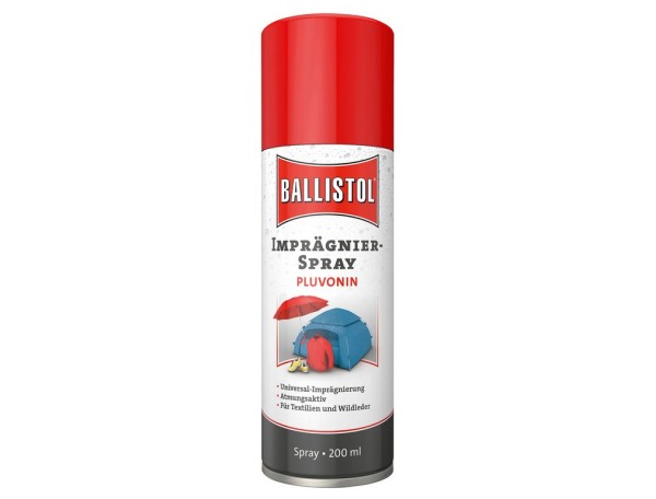 200ml Ballistol Imprägnierspray - High-Tech Wetter- und Schmutzabwehr für alle Textilien und Leder