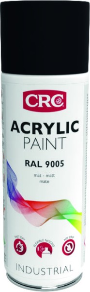 ACRYL RAL 9005 Tiefschwarz Seidenmatt - 400ml: Premium Korrosionsschutz Spray von CRC INDUSTRIES