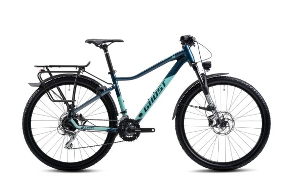 Ghost Lanao EQ 27.5 AL Hardtail Mountainbike für Damen in Poseidon Blau - Perlgrün Matt, Größe M