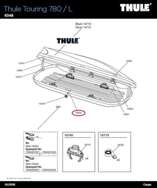 THULE Schließleiste für Dachbox Touring 780 (L) 6348 - 1500mm Robust