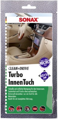 SONAX Clean & Drive TurboInnenTuch 44x45cm für Autoinnenreinigung - sanft, gründlich, schlierenfrei
