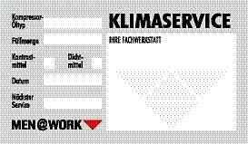 MEN@WORK Wartungsaufkleber für Klimaservice