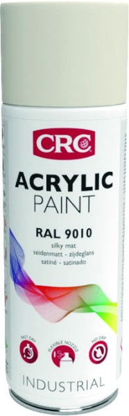 CRC INDUSTRIES ACRYLIC PAINT 9010 - Reinweiss Seidenmatt Spray - Beste Korrosionsschutzmittel, 400 m
