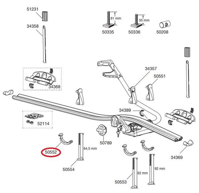 Thule Verschlussb gel f r Fahrradtr ger ProRide 591 598 FreeRide